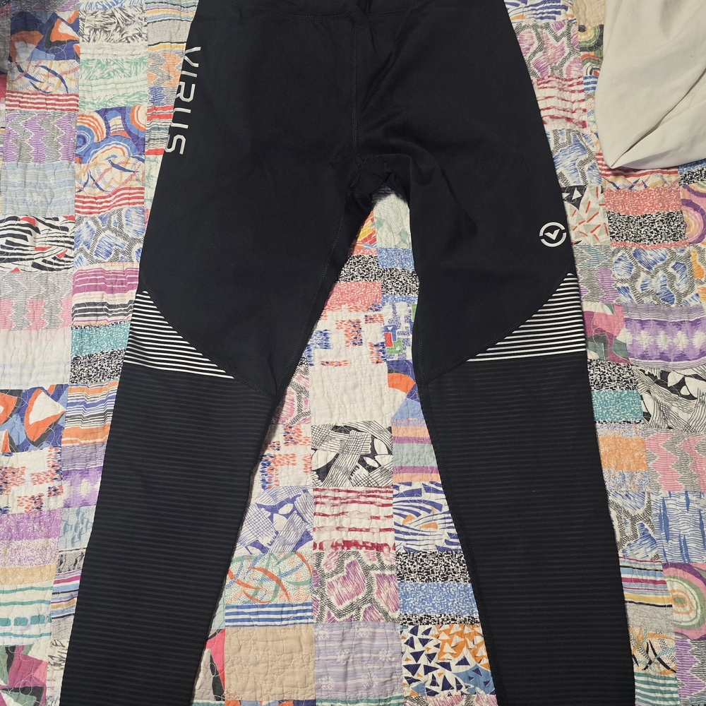 Virus Black Compression Joggers with Mesh Panels